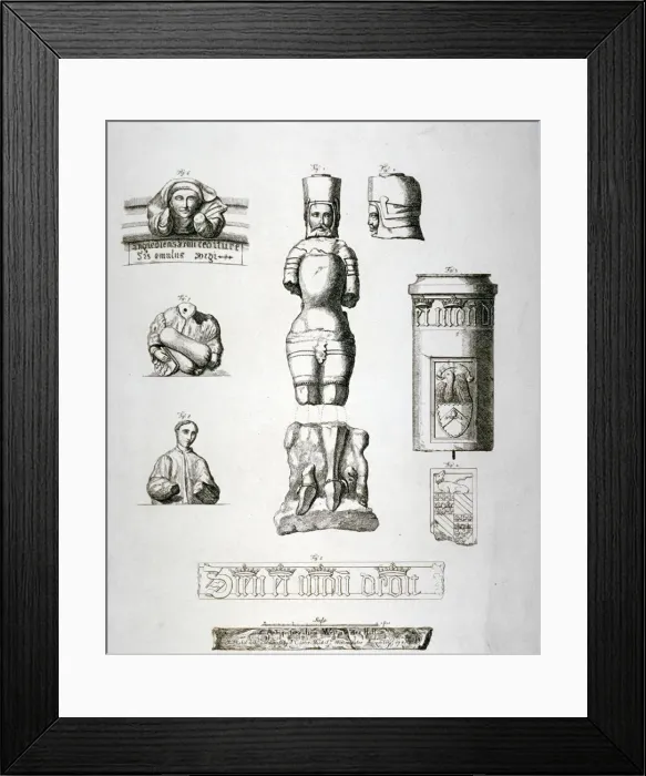 Framed Print : Antiquties from Westminster Hall, London, 1781. Artist Framed Print : Antiquties from Westminster Hall, London, 1781. Artist