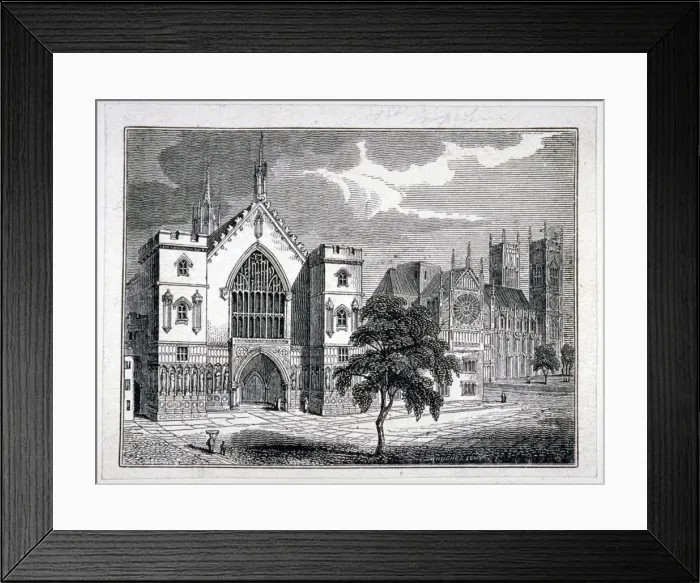 Framed Print : Westminster Hall from New Palace Yard with a view of Westminster Abbey, London, c1820 Framed Print : Westminster Hall from New Palace Yard with a view of Westminster Abbey, London, c1820