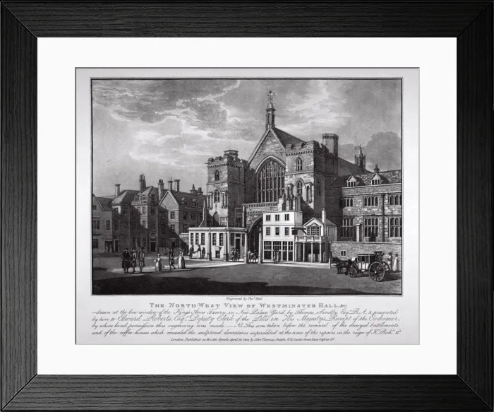 Framed Print : North-west view of Westminster Hall, London, 1808. Artist Framed Print : North-west view of Westminster Hall, London, 1808. Artist