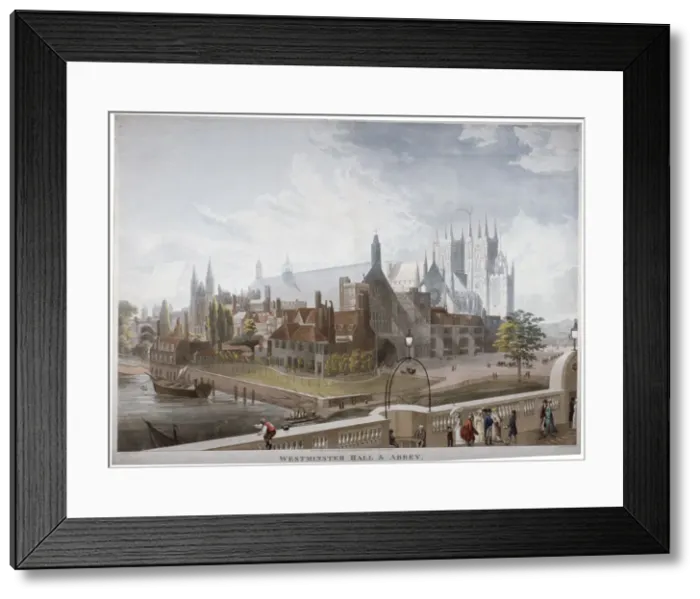 Framed Print : View of Westminster Hall and Abbey, from Westminster Bridge, London, 1819 Framed Print : View of Westminster Hall and Abbey, from Westminster Bridge, London, 1819
