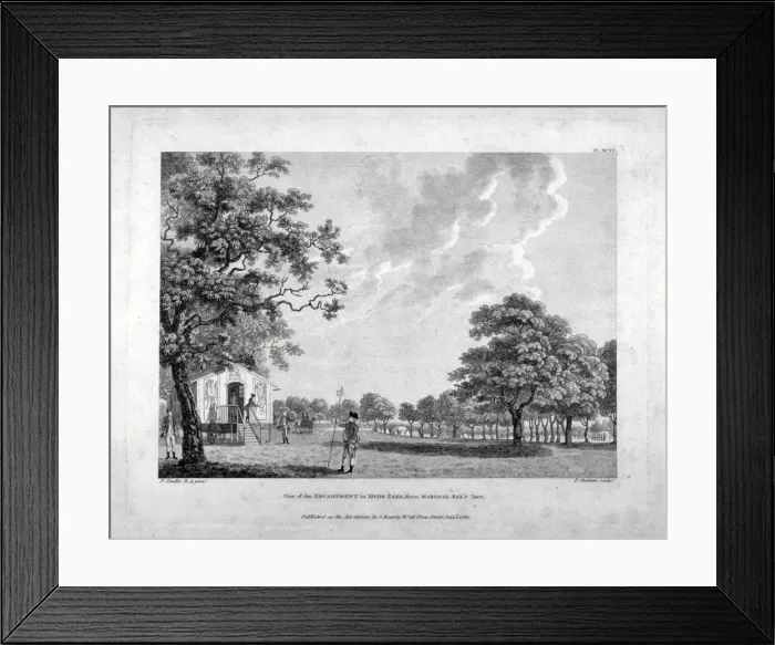 Framed Print : Army camp in Hyde Park, London, 1780. Artist Framed Print : Army camp in Hyde Park, London, 1780. Artist