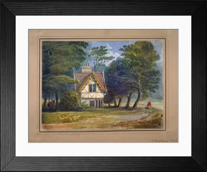 Framed Print : View of the lodge in Hyde Park, London, 1826 Framed Print : View of the lodge in Hyde Park, London, 1826