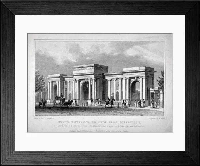 Framed Print : View of Hyde Park Corner, London, 1828 Framed Print : View of Hyde Park Corner, London, 1828