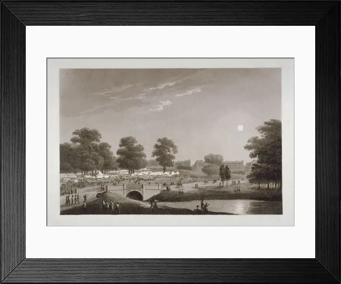 Framed Print : View of the Serpentine and Hyde Park, London, 1814 Framed Print : View of the Serpentine and Hyde Park, London, 1814