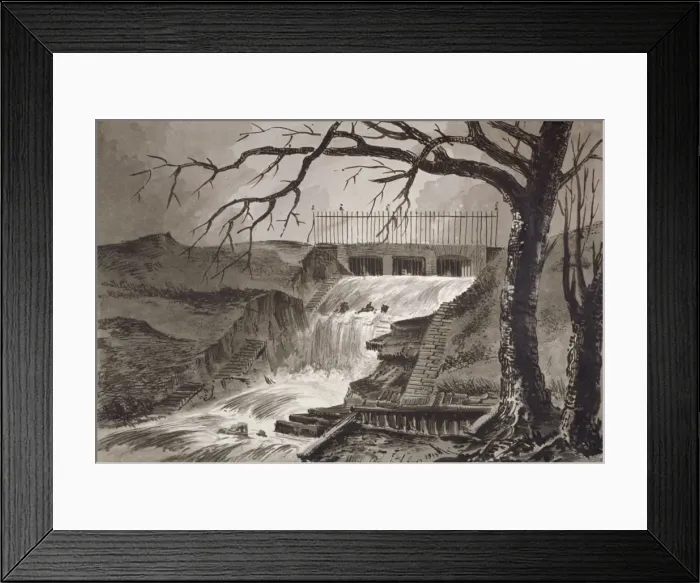 Framed Print : View of the the outlet of the Serpentine, Hyde Park, London, 1818 Framed Print : View of the the outlet of the Serpentine, Hyde Park, London, 1818