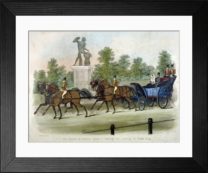 Framed Print : Queen Victoria and Prince Albert taking air in Hyde Park, London, c1840 Framed Print : Queen Victoria and Prince Albert taking air in Hyde Park, London, c1840