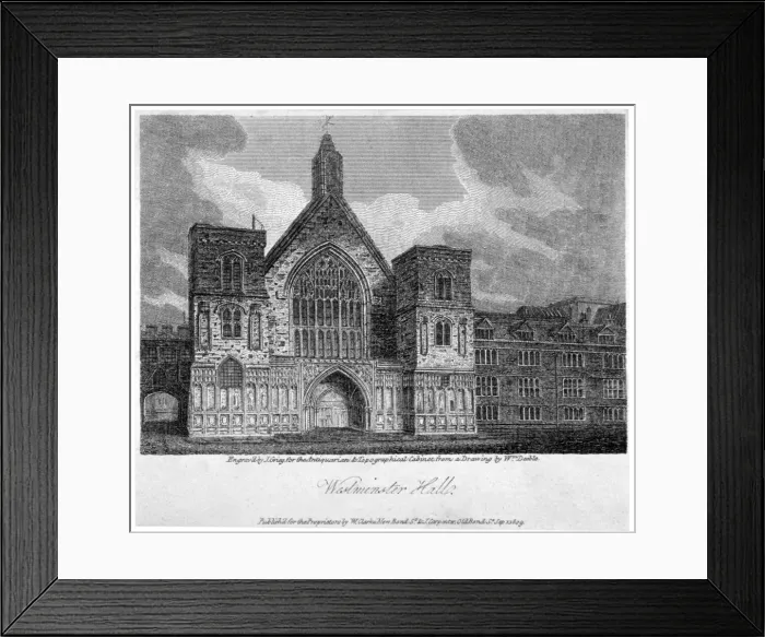 Framed Print : Westminster Hall from New Palace Yard, London, 1809. Artist Framed Print : Westminster Hall from New Palace Yard, London, 1809. Artist