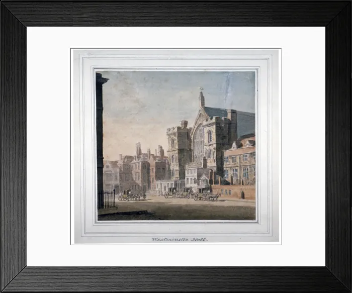 Framed Print : View of Westminster Halll and New Palace Yard, London, c1808 Framed Print : View of Westminster Halll and New Palace Yard, London, c1808