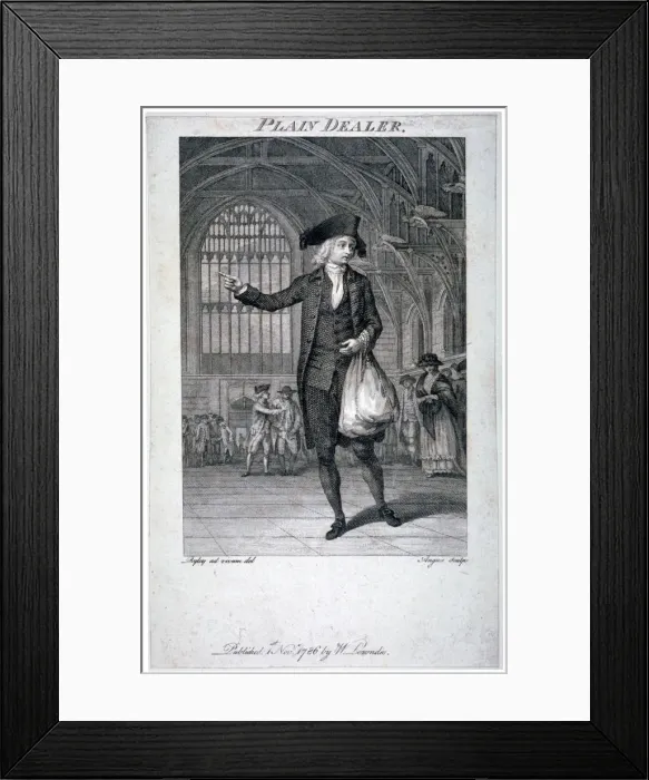 Framed Print : Plain Dealer, 1786. Artist: William Angus Framed Print : Plain Dealer, 1786. Artist: William Angus