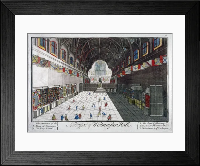 Framed Print : Interior view of Westminster Hall, London, c1750. Artist Framed Print : Interior view of Westminster Hall, London, c1750. Artist