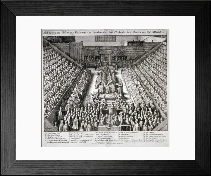 Framed Print : The Trial of Thomas Wentworth, Earl of Strafford, Westminster Hall, London, 1641 Framed Print : The Trial of Thomas Wentworth, Earl of Strafford, Westminster Hall, London, 1641