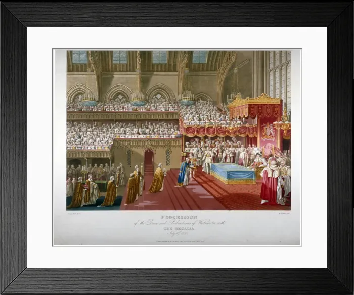 Framed Print : Coronation of King George IV, Westminster Hall, London, 1821 (1824) Framed Print : Coronation of King George IV, Westminster Hall, London, 1821 (1824)