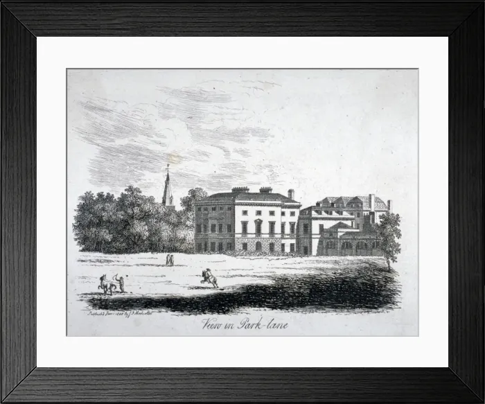 Framed Print : View of Park Lane, Westminster, London, 1808. Artist Framed Print : View of Park Lane, Westminster, London, 1808. Artist