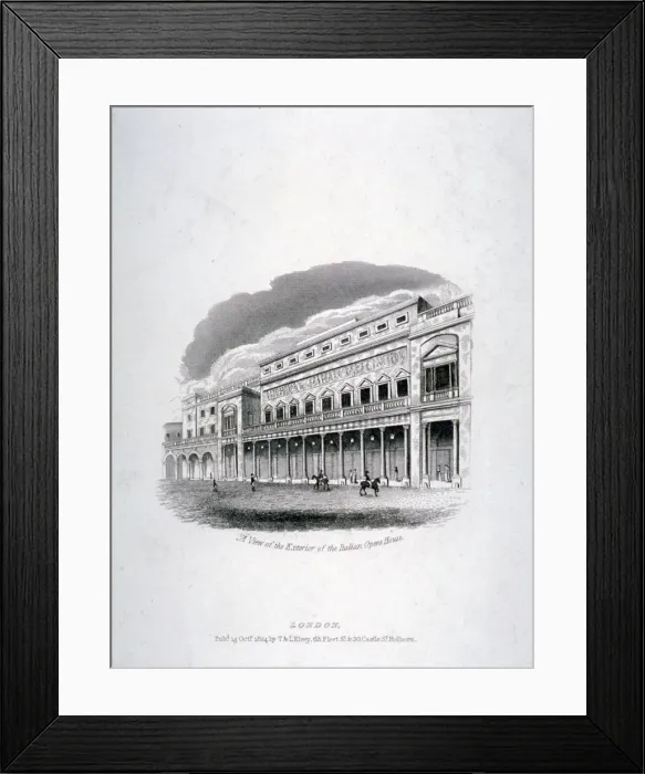 Framed Print : Vignette of the Kings Theatre, Haymarket, London, 1824