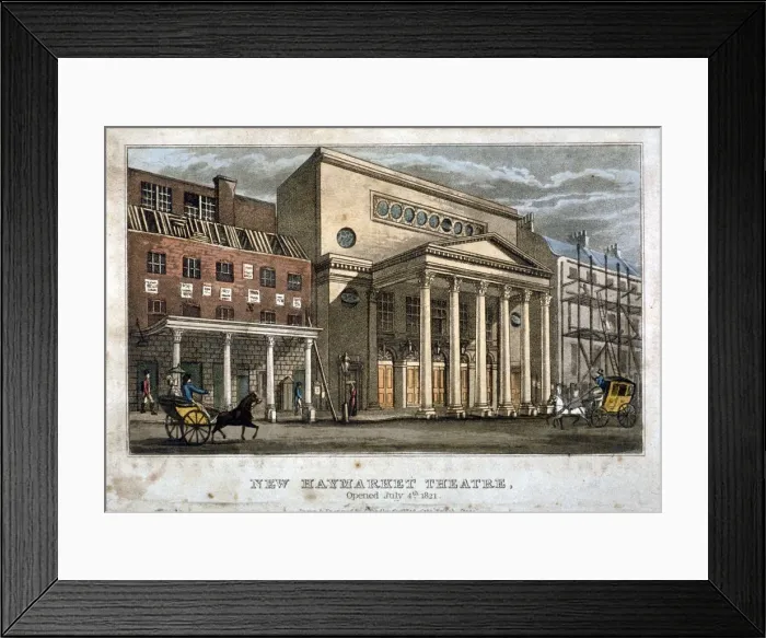 Framed Print : View of the Haymarket Theatre, Westminster, London, 1821 Framed Print : View of the Haymarket Theatre, Westminster, London, 1821