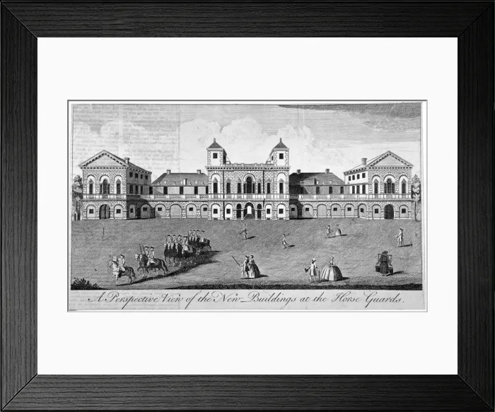 Framed Print : The parade at Horse Guards, Westminster, London, 1752. Artist Framed Print : The parade at Horse Guards, Westminster, London, 1752. Artist