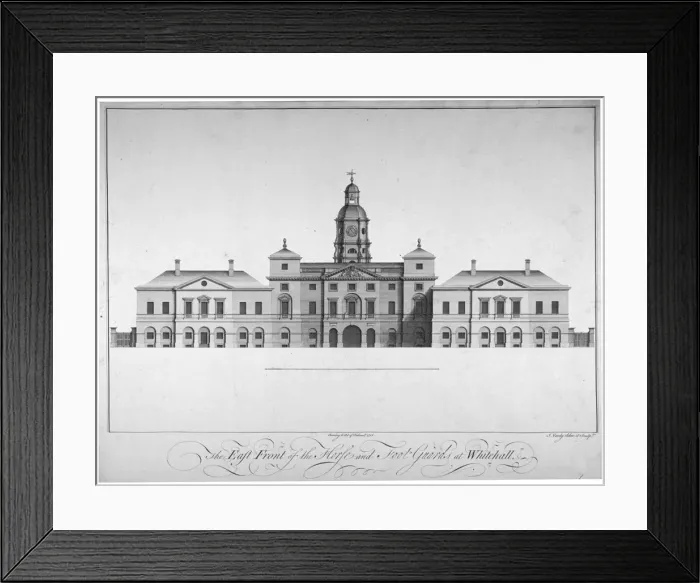 Framed Print : Elevation of the east front of Horse Guards, Westminster, London, 1752 Framed Print : Elevation of the east front of Horse Guards, Westminster, London, 1752