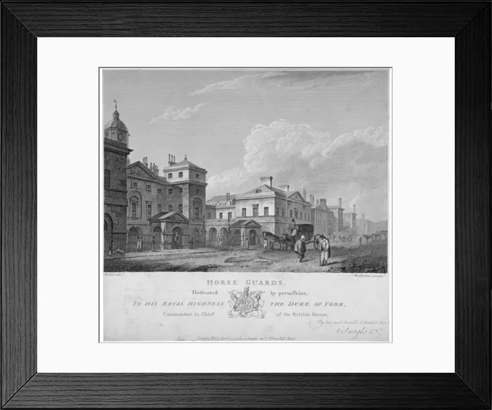 Framed Print : Horse Guards, Westminster, London, 1795. Artist: Thomas Medland Framed Print : Horse Guards, Westminster, London, 1795. Artist: Thomas Medland