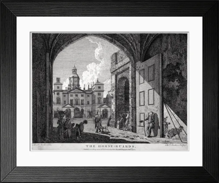 Framed Print : View of Horse Guards, Westminster, London, 1768. Artist Framed Print : View of Horse Guards, Westminster, London, 1768. Artist