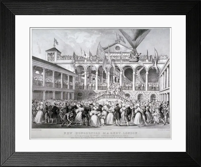 Framed Print : The re-opening of Hungerford Market, Westminster, London, 1833 Framed Print : The re-opening of Hungerford Market, Westminster, London, 1833