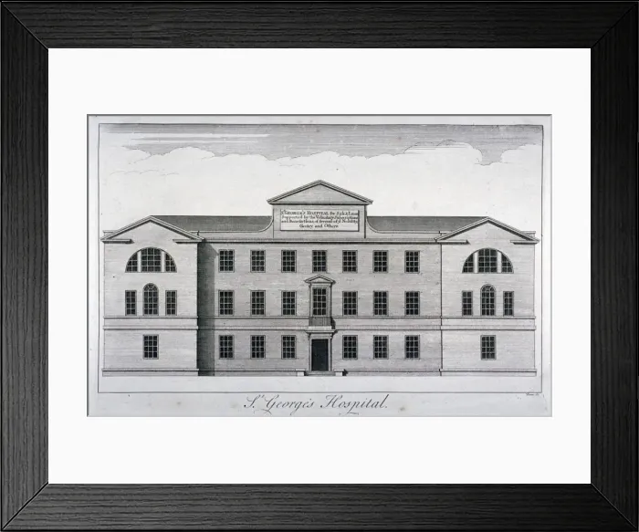 Framed Print : Front elevation of St Georges Hospital, Hyde Park Corner, Westminster, London Framed Print : Front elevation of St Georges Hospital, Hyde Park Corner, Westminster, London