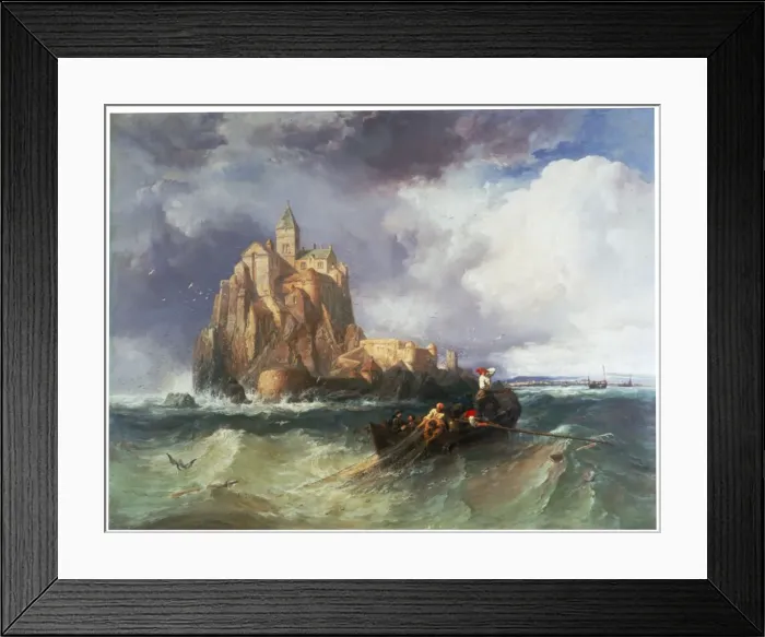 Framed Print : Mont St Michel, 1868. Artist Framed Print : Mont St Michel, 1868. Artist