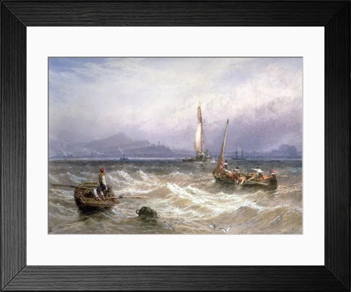 Framed Print : Seascape, 19th century. Artist Framed Print : Seascape, 19th century. Artist