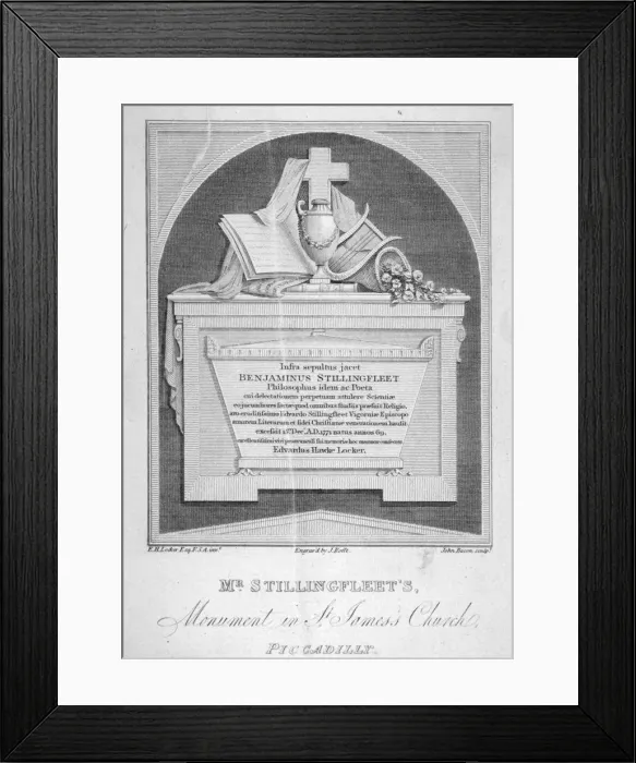 Framed Print : Monument in St Jamess Church, Piccadilly, London, c1825 Framed Print : Monument in St Jamess Church, Piccadilly, London, c1825