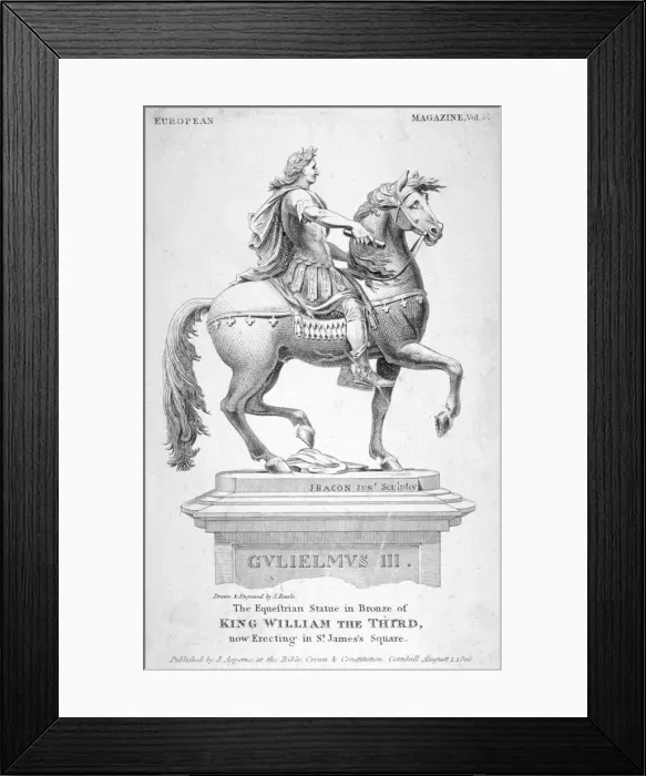 Framed Print : The equestrian statue of King William III in St Jamess Square, London, 1808 Framed Print : The equestrian statue of King William III in St Jamess Square, London, 1808