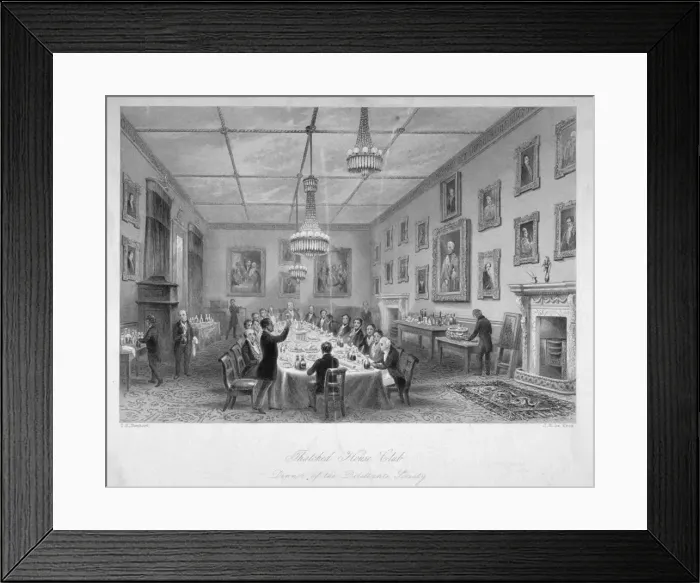 Framed Print : Interior of the Thatched House Tavern, St Jamess Street, London, c1840 Framed Print : Interior of the Thatched House Tavern, St Jamess Street, London, c1840