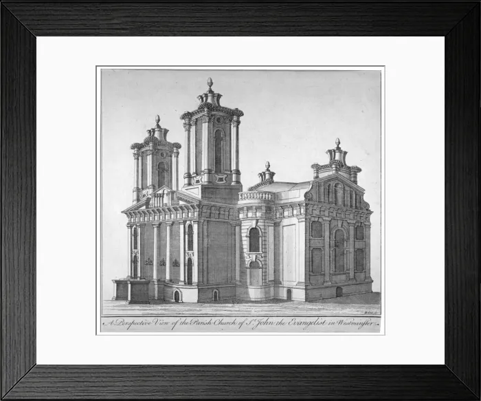 Framed Print : Church of St John the Evangelist, Westminster, London, c1750 Framed Print : Church of St John the Evangelist, Westminster, London, c1750
