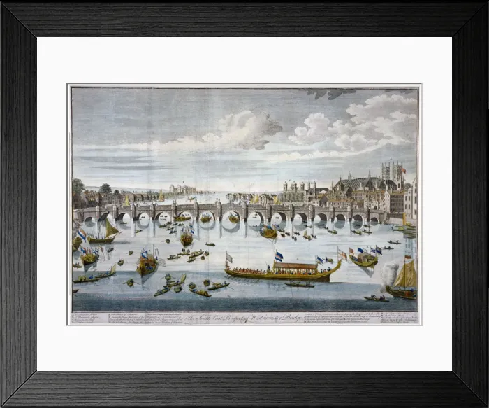 Framed Print : North prospect of Westminster Bridge, London, c1750 Framed Print : North prospect of Westminster Bridge, London, c1750