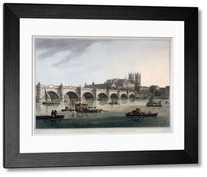 Framed Print : Westminster Bridge, Westminster Abbey and Westminster Hall, London, 1789 Framed Print : Westminster Bridge, Westminster Abbey and Westminster Hall, London, 1789
