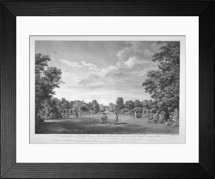 Framed Print : View of the garden and gardeners at Carlton House, London, c1760(?) Framed Print : View of the garden and gardeners at Carlton House, London, c1760(?)
