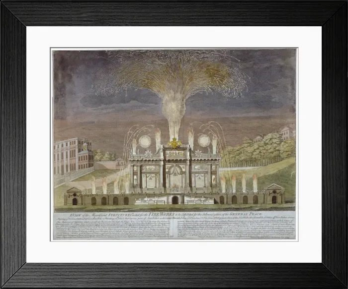 Framed Print : Fireworks in Green Park, Westminster, London, 1749. Artist Framed Print : Fireworks in Green Park, Westminster, London, 1749. Artist