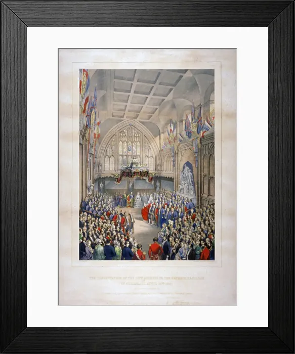 Framed Print : Visit of Napoleon III and the Empress Eugenie of France, Guildhall, City of London, 1855 Framed Print : Visit of Napoleon III and the Empress Eugenie of France, Guildhall, City of London, 1855