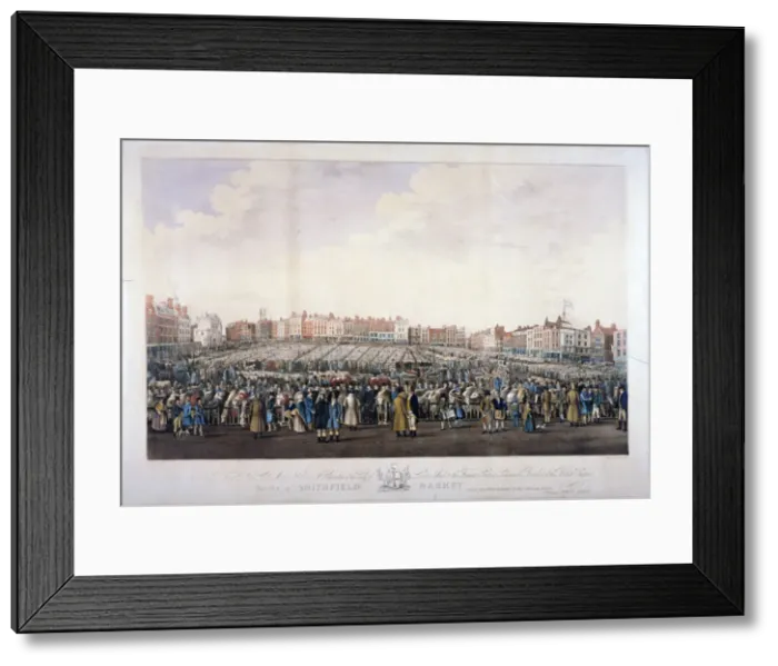 Framed Print : Smithfield Market, West Smithfield, City of London, c1825 Framed Print : Smithfield Market, West Smithfield, City of London, c1825