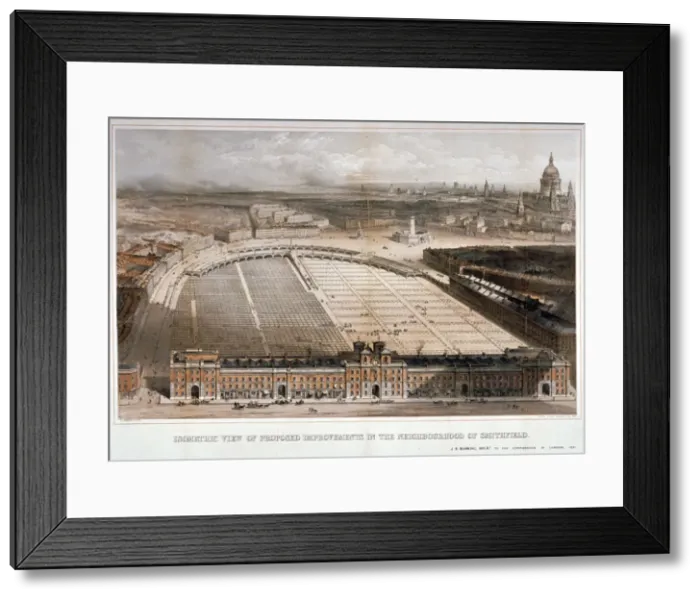 Framed Print : Smithfield Market, City of London, 1851. Artist: George Hawkins Framed Print : Smithfield Market, City of London, 1851. Artist: George Hawkins