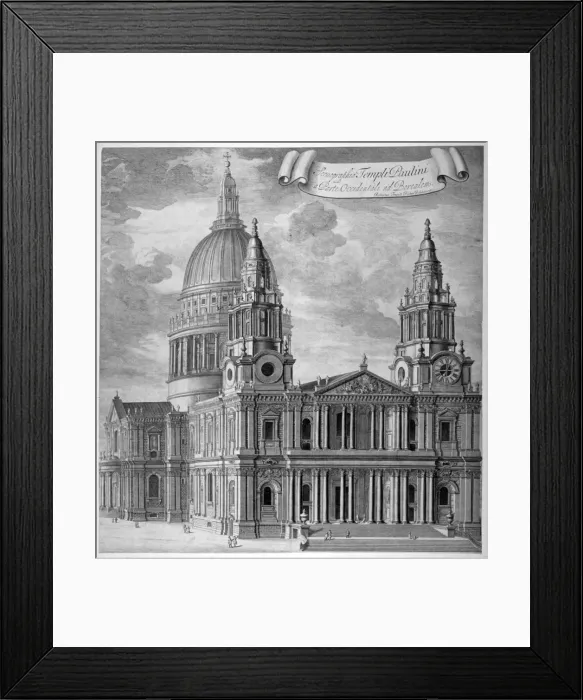 Framed Print : St Pauls Cathedral, City of London, c1715. Artist Framed Print : St Pauls Cathedral, City of London, c1715. Artist