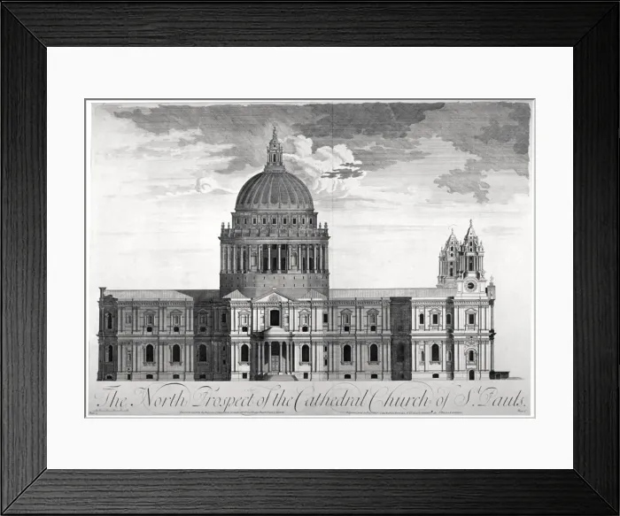 Framed Print : North view of St Pauls Cathedral, City of London, c1713 Framed Print : North view of St Pauls Cathedral, City of London, c1713