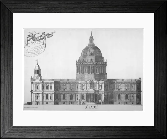 Framed Print : South elevation of St Pauls Cathedral, City of London, 1702 Framed Print : South elevation of St Pauls Cathedral, City of London, 1702