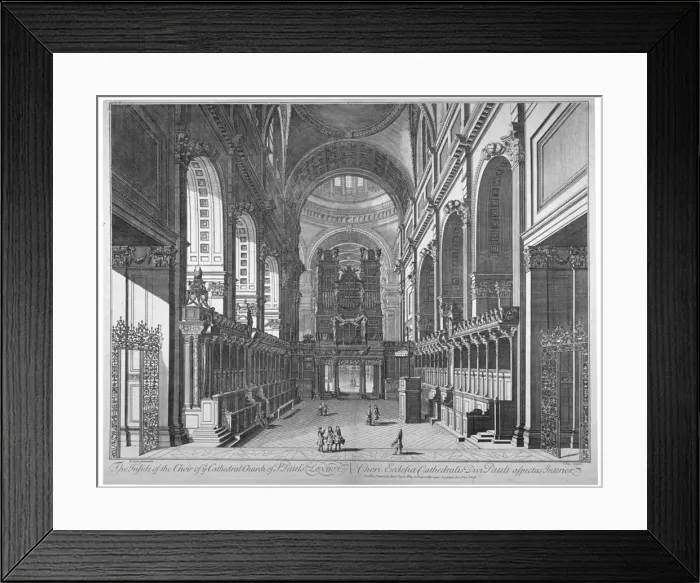 Framed Print : Interior view of St Pauls Cathedral, City of London, c1720 Framed Print : Interior view of St Pauls Cathedral, City of London, c1720