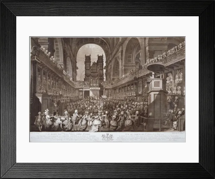 Framed Print : Service of thanksgiving in St Pauls Cathedral, City of London, 1789 (1790) Framed Print : Service of thanksgiving in St Pauls Cathedral, City of London, 1789 (1790)