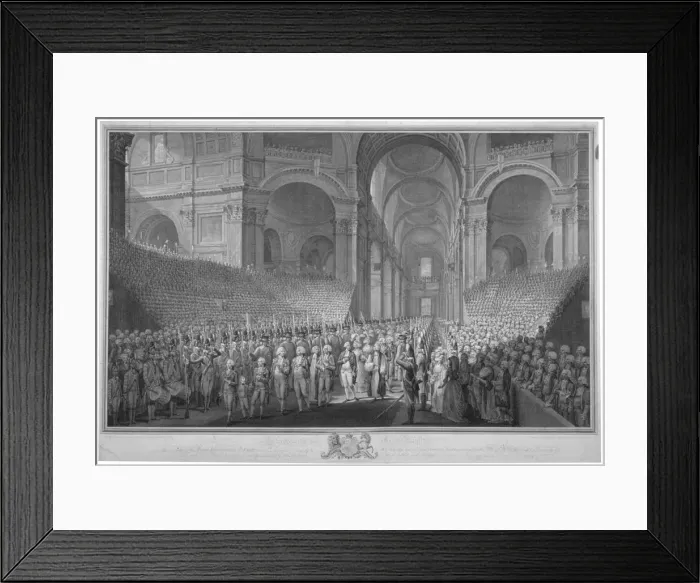 Framed Print : Service of thanksgiving in St Pauls Cathedral, City of London, 1789 (1793) Framed Print : Service of thanksgiving in St Pauls Cathedral, City of London, 1789 (1793)