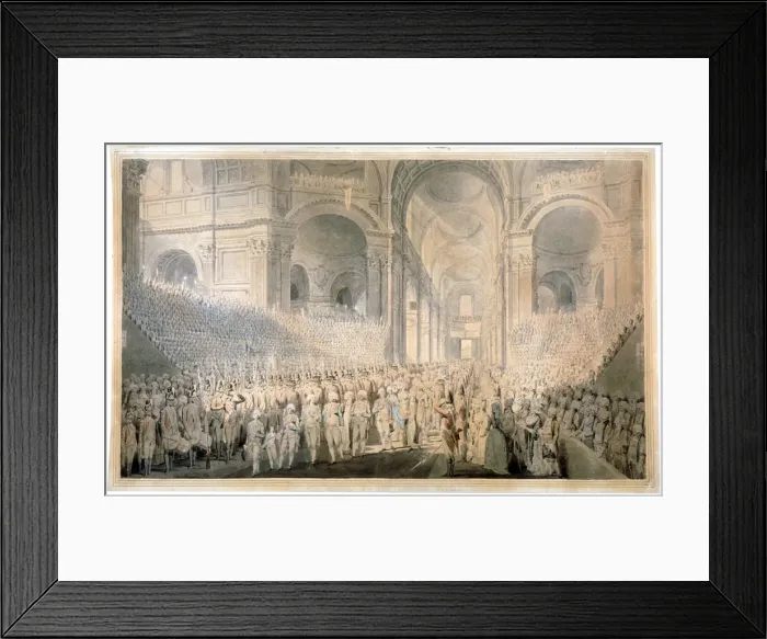 Framed Print : Service of thanksgiving in St Pauls Cathedral, City of London, 1789. Artist Framed Print : Service of thanksgiving in St Pauls Cathedral, City of London, 1789. Artist