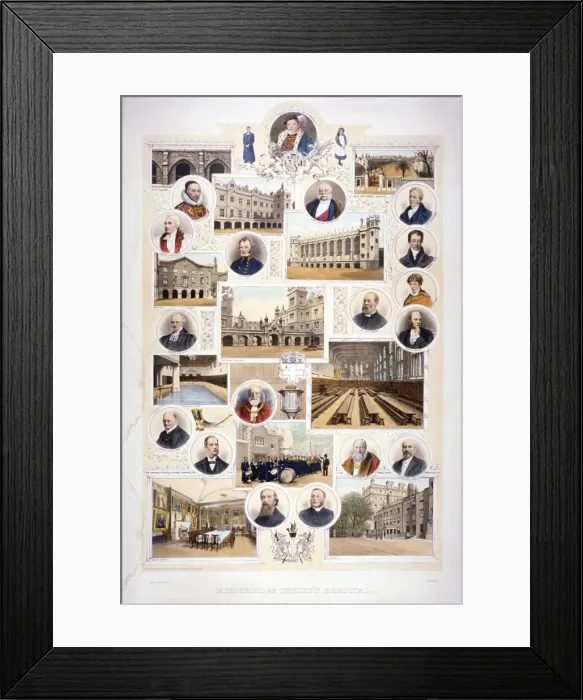 Framed Print : Memorial of Christs Hospital, Newgate Street, London, c1850 Framed Print : Memorial of Christs Hospital, Newgate Street, London, c1850