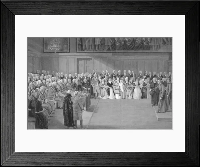Framed Print : Interior of Christs Hospital School, Newgate Street, City of London, 1822. Artist Framed Print : Interior of Christs Hospital School, Newgate Street, City of London, 1822. Artist
