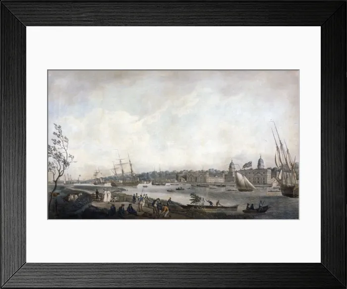 Framed Print : Greenwich Hospital from the Isle of Dogs, London, c1792