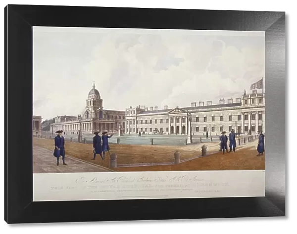 View of Greenwich Hospital with residents in the foreground, London, 1830
