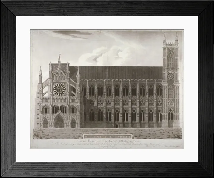 Framed Print : Elevation of Westminster Abbeys north front, London, 1803 Framed Print : Elevation of Westminster Abbeys north front, London, 1803